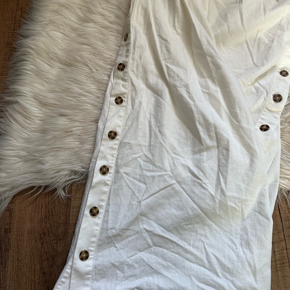 MADEWELL Linen Cotton Side Button Midi Dress - Picture 7 of 10